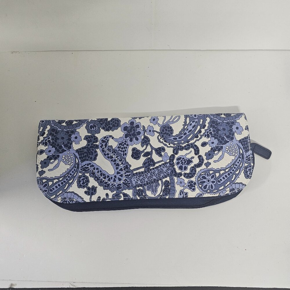 Toss Designs Pouch Blue Floral Utility Boho Cottage Paisley Floral